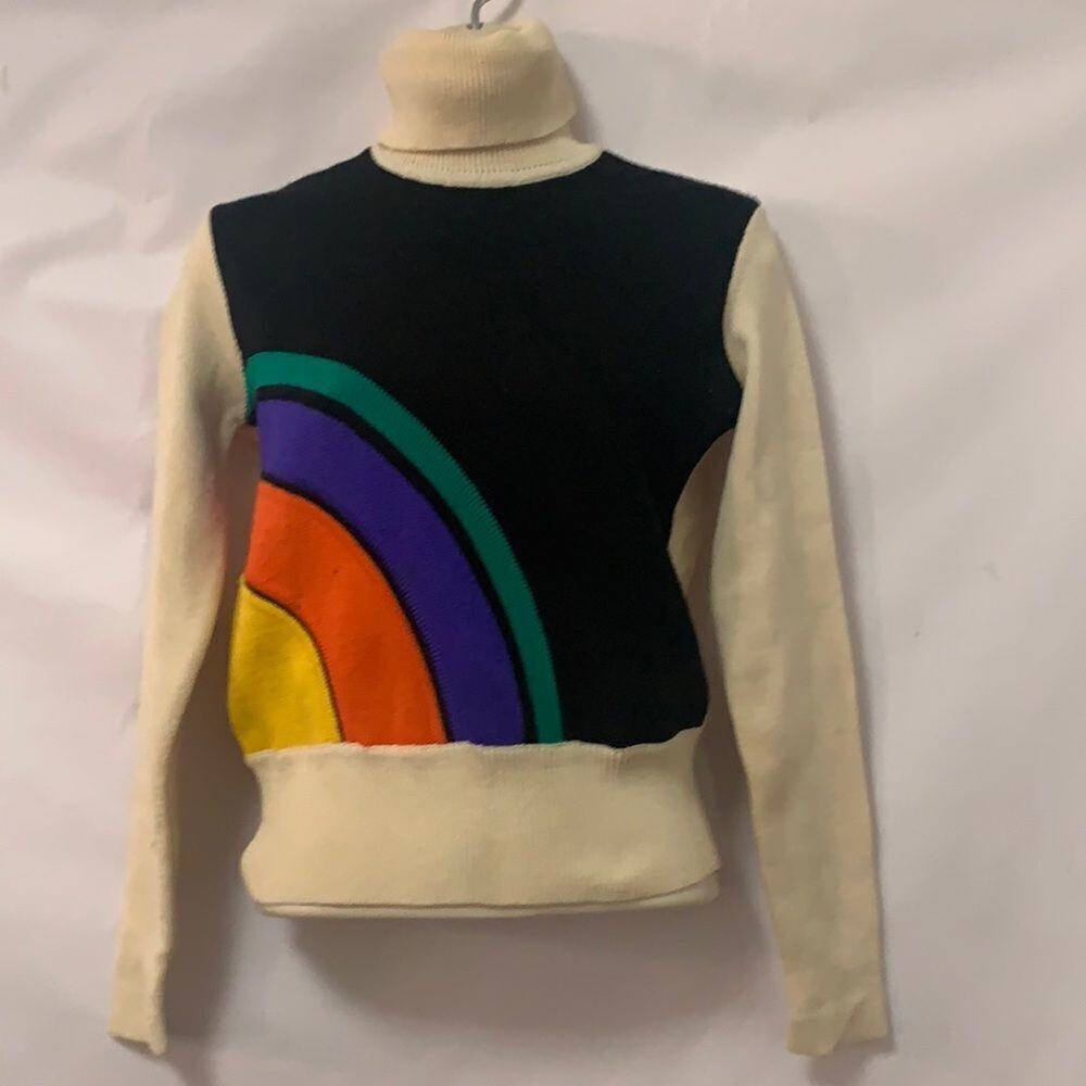 VINTAGE COLOR BLOCK 90s VIBES SWEATER‎ SIZE S